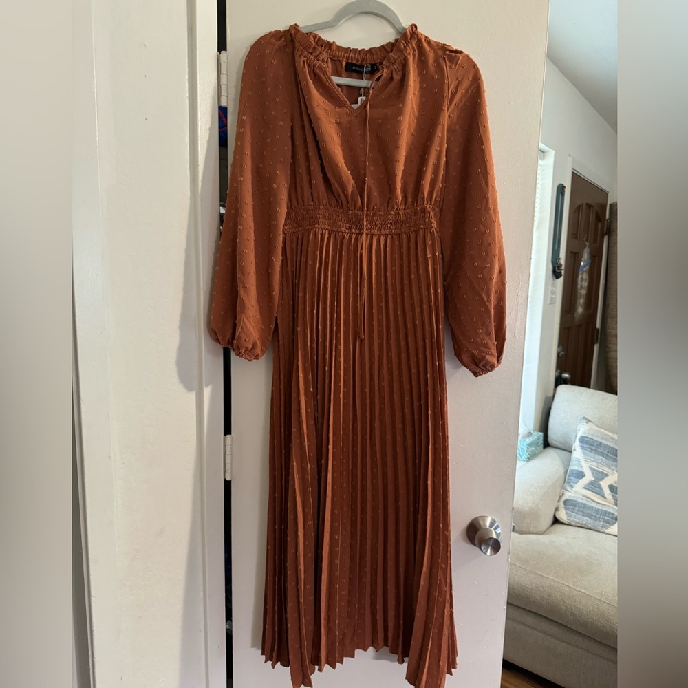 Merokeety burnt orange dress